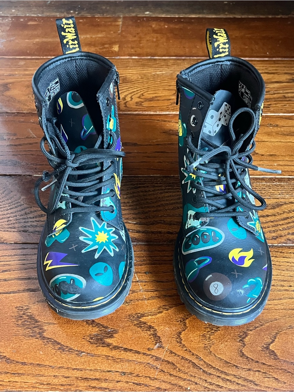 Dr. Martens Kids 1460 Multicolor Alien combat boots